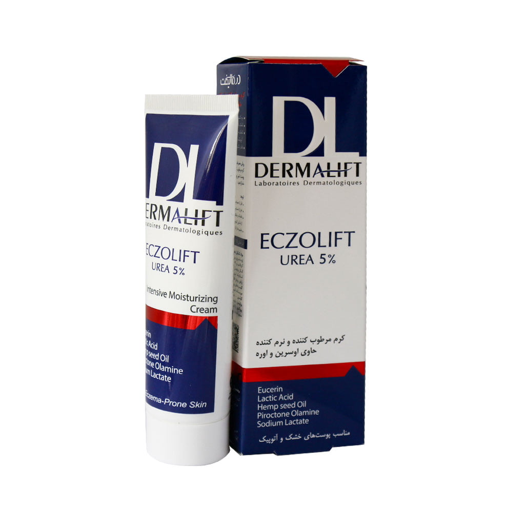 کرم مرطوب کننده و نرم کننده حاوی اوسرین و اوره 5% درمالیفت ECZOLIFT UREA 5% INTENSIVE MOISTURIZING CREAM DERMALIFT
