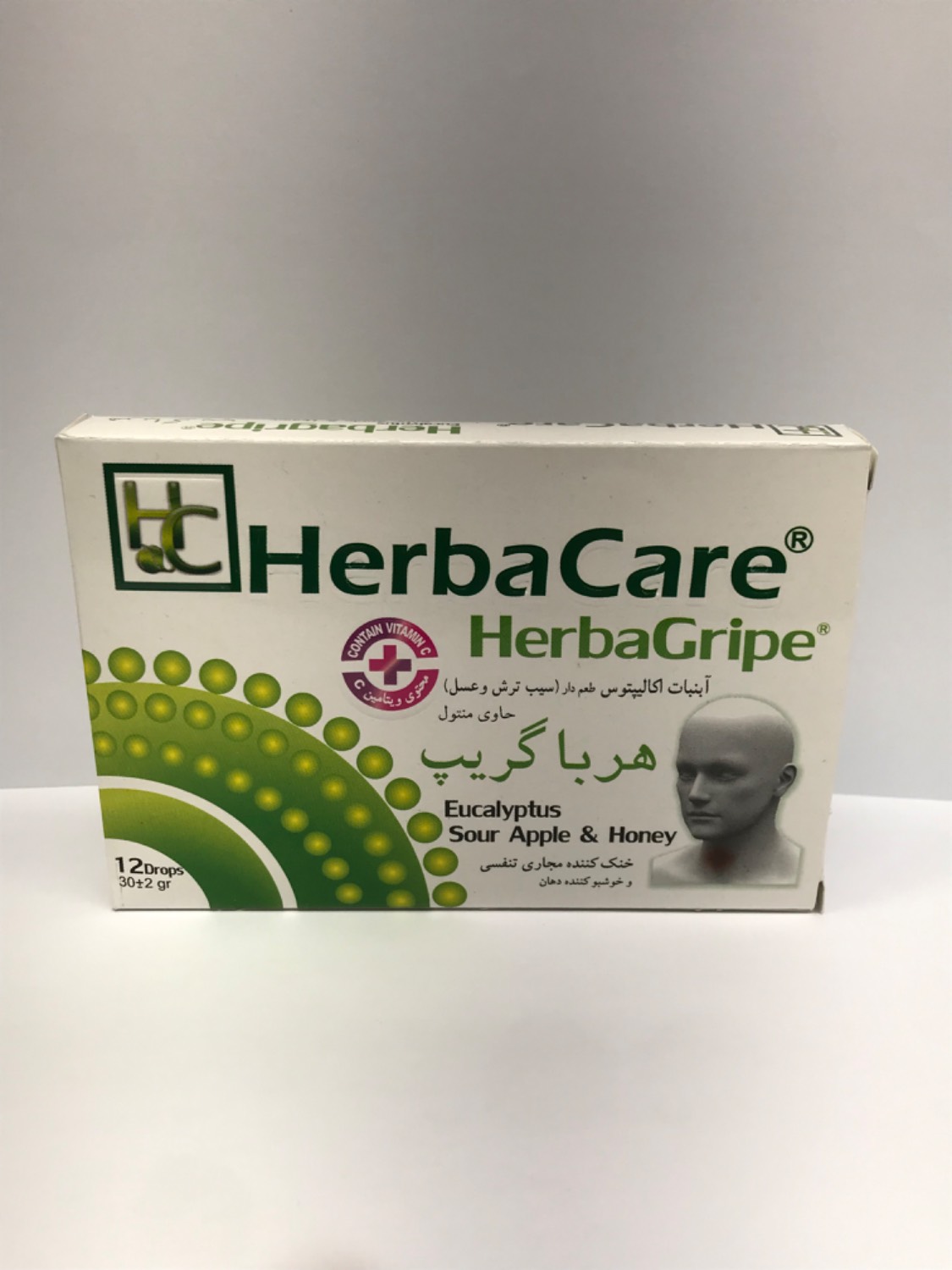 آبنبات هرباگریپ اکالیپتوس طعم دار سیب ترش و عسل HERBAGRIPE