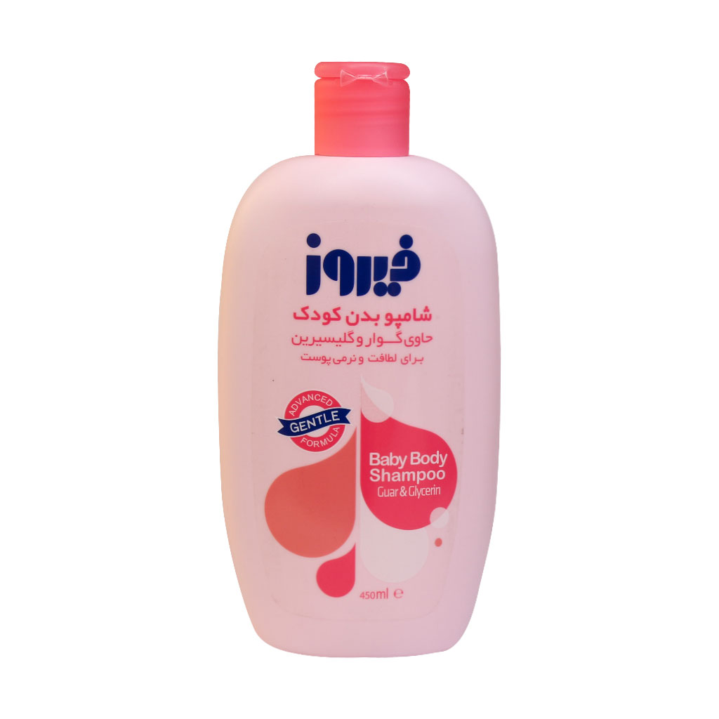 شامپو بدن صورتی کودک حاوی گوار و گلیسیرین فیروز 300 میل FIROOZ BABY BODY SHAMPOO WITH GUAR AND GLYCERIN