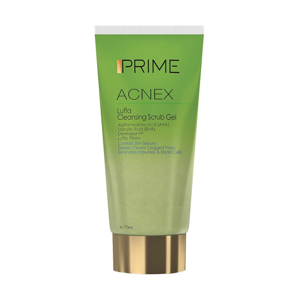 ژل پاک کننده اسکراب لوفا مناسب پوست های چرب ۱۷۵ میل پرایم PRIME ACNEX LUFFA CLEANSING SCRUB GEL