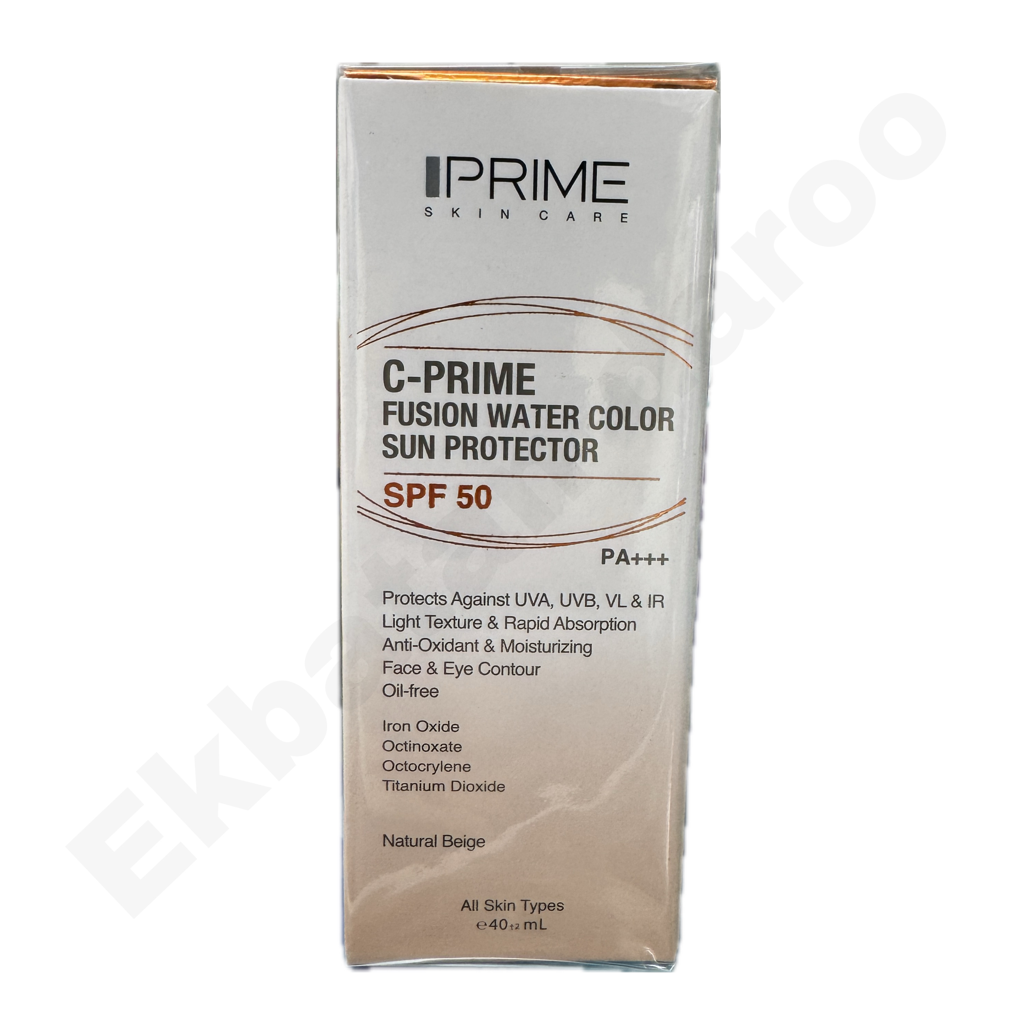 فلوئید ضد آفتاب حاوی ویتامین سی رنگی بژ طبیعی پرایم C-Prime Fusion Water Sun Protector SPF50