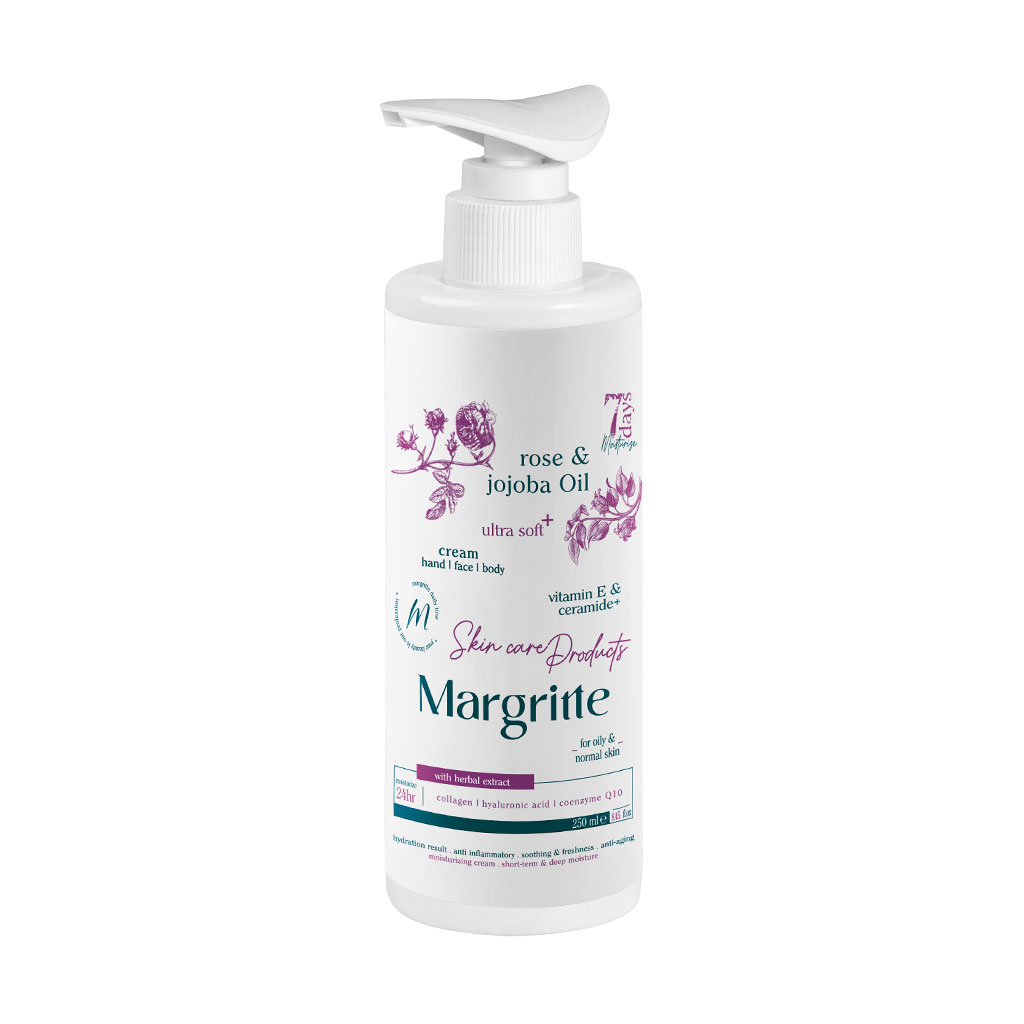 کرم مرطوب کننده گل رز و جوجوبا مارگریت 250 میل Margritte Rose And Jojoba Oil Moisturizing Cream